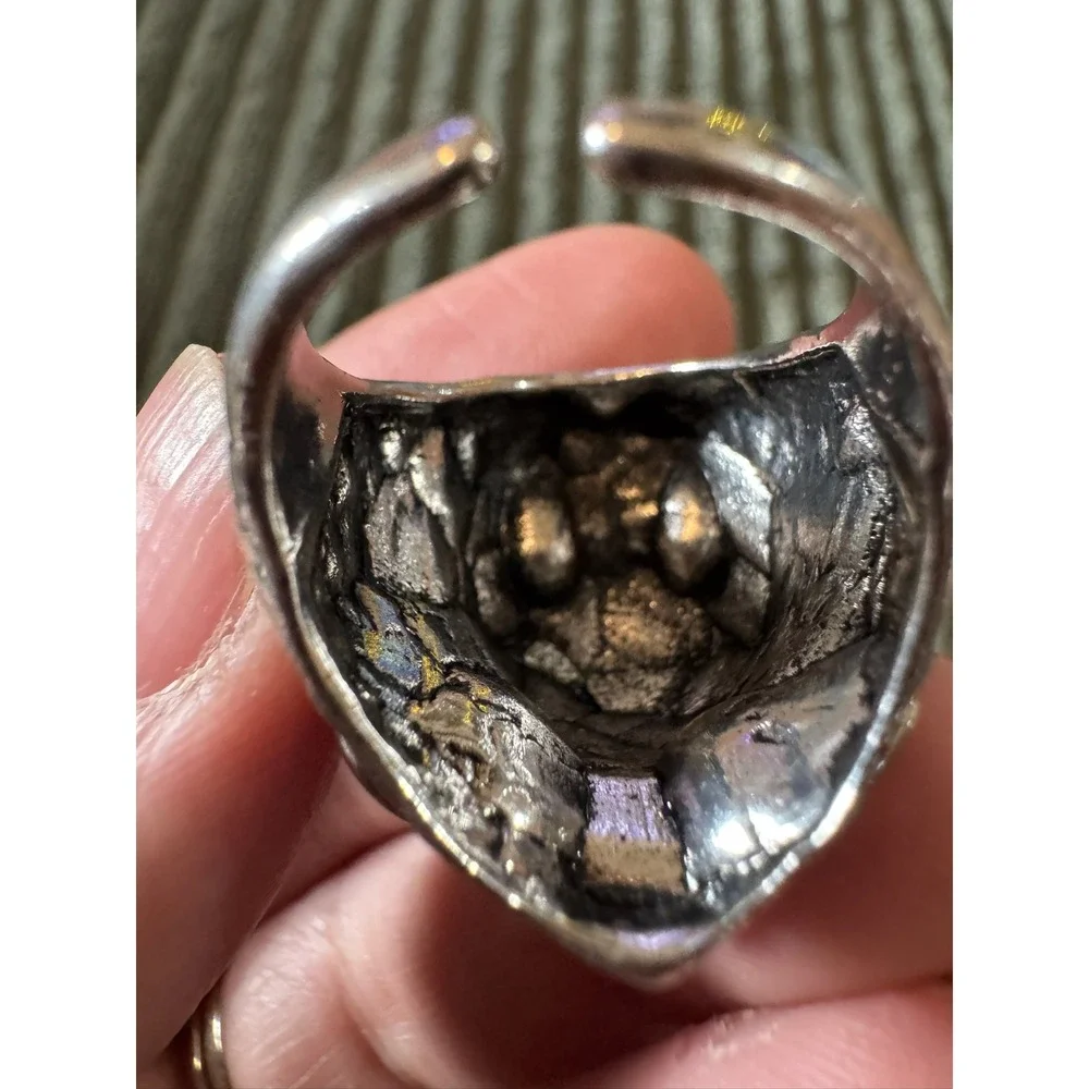 Men's Silver Dragon Head Ring Punk Rock Biker‎ Stainless Steel Adjustable Size